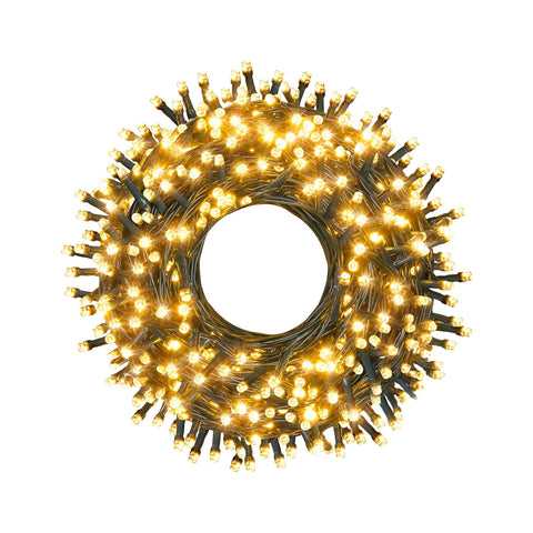 Weihnachtslichter 1000 warmweiße LEDs – 100 Meter Lichterkette für Außen und Innen