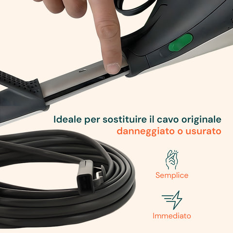 Cavo Alimentazione per Modello VK150 – Ricambio Compatibile 7m Grigio con Spina