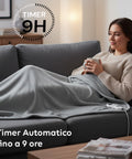 Coperta Termica Matrimoniale Fluffy per Letto e Divano in Flanella con Timer 9H