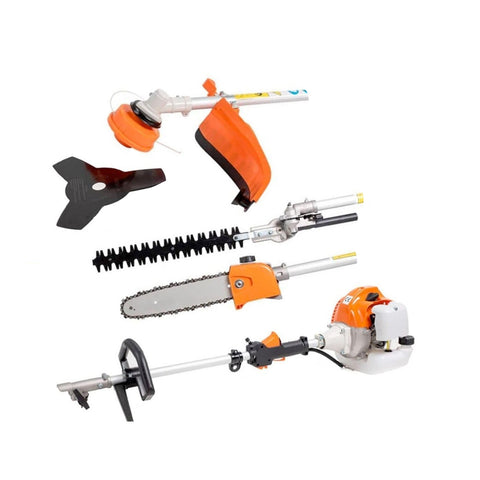 Benzin-Multifunktionsschneider 4-in-1 mit Heckenschere, Kettensäge und Hochentaster 52cc