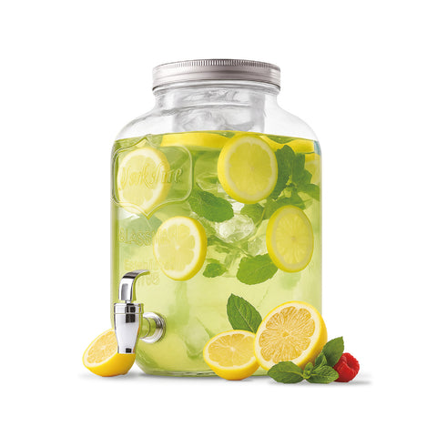 Dispenser Bevande in Vetro 8L con Rubinetto in Alluminio
