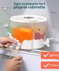Dispenser Rotante 360° per Bevande 6L Totali con 4 Scomparti e Base Resistente