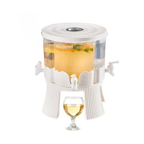 360° Rotierender Getränkespender, 6L Gesamtvolumen mit 4 Fächern und stabilem Sockel