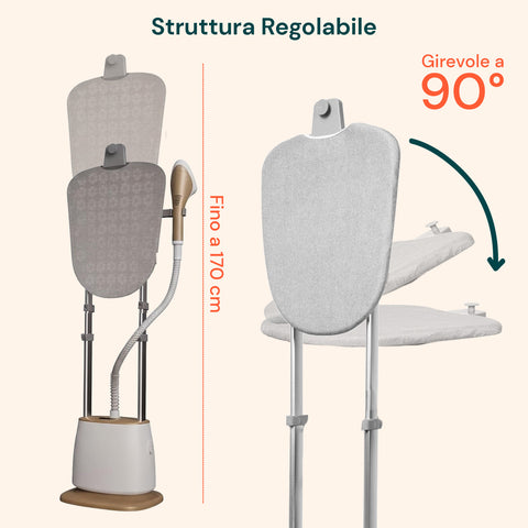 Ferro da Stiro a Vapore Verticale 1580W con Accessori e Serbatoio 1500ml