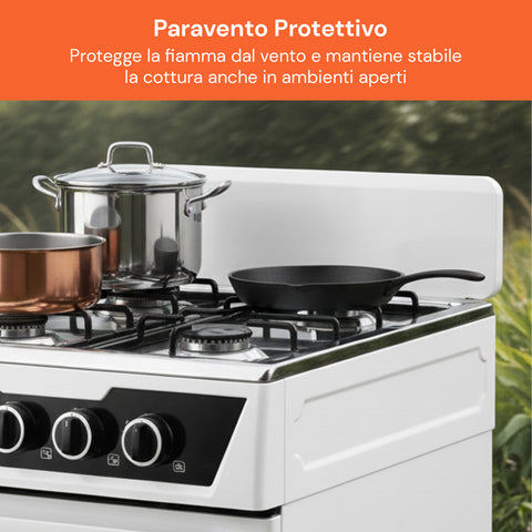 Cucina a Gas 4 Fuochi con Vano Portabombola – Per Interni ed Esterni