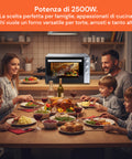 Forno Elettrico Ventilato 70L Acciaio Inox con Timer e Termostato