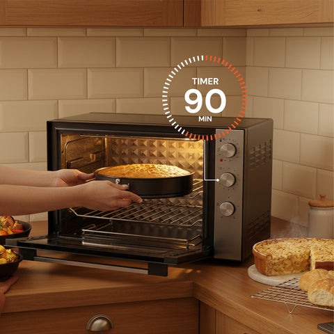 Forno Elettrico Ventilato 70L Multifunzione 2500W – Doppia Resistenza e Timer 90 Min