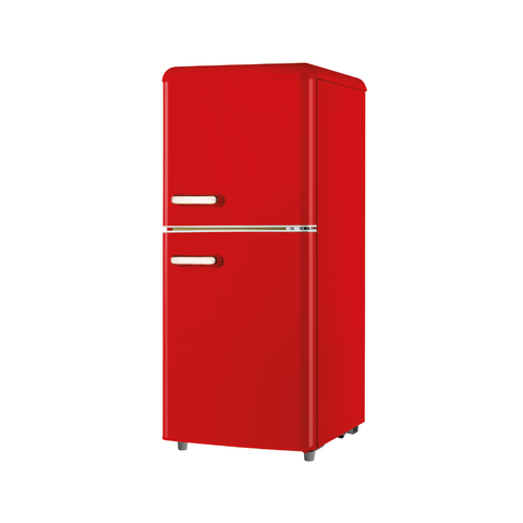 Doppeltür-Kühlschrank Retro 110l Rot