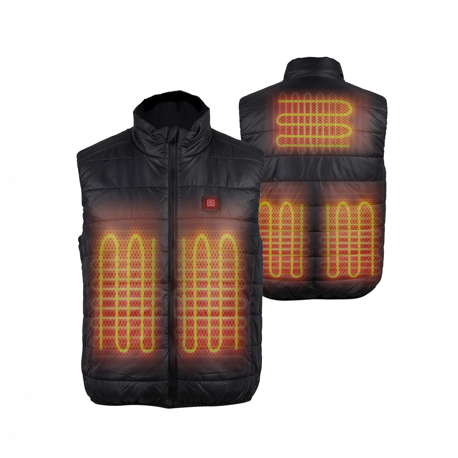 Schwarze Unisex-Thermoweste L-XXL – 3 Temperaturstufen und USB-Aufladung