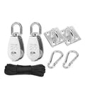 Kit Carrucola in Acciaio Inox con Fune 20 m – Resistente e Completo di Accessori