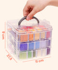 Set Ricamo Completo con 3 Livelli, 150 Fili, Aghi e Organizer in Plastica