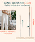 Lavapavimenti Mopo Wash 8L con Bastone Snodabile e Secchio Diviso e 2 Panni
