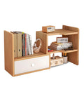 Libreria in Legno per Scrivania con 2 Ripiani e Design Multifunzionale