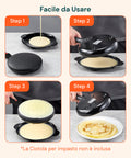 Padella Crepes Elettrica 700w con Rivestimento Antiaderente Facile Pulizia