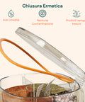 Organizer Spezie da Cucina 4 Scomparti con Coperchio e Cucchiaini