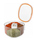 Organizer Spezie da Cucina 4 Scomparti con Coperchio e Cucchiaini