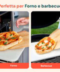 Set Pietra Refrattaria e Pala in Bambù per Pizza Croccante Fatta in Casa