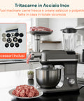 Impastatrice Planetaria 5 in 1 Multifunzione con 13 Accessori Completi e Motore Potente 1900W