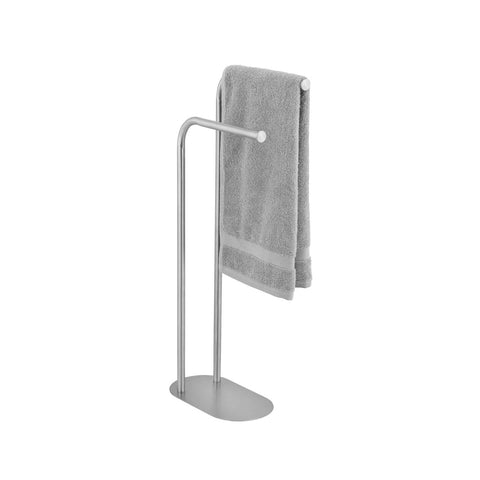 Handtuchständer 2 Arme Edelstahl mit ovalem Fuß 17x30x82cm