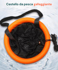 Rete da Pesca Portatile 75 cm in PP Resistente con Sistema Anti-Fuga