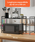 Scaffale Regolabile da Cucina in Metallo con 6 Ganci