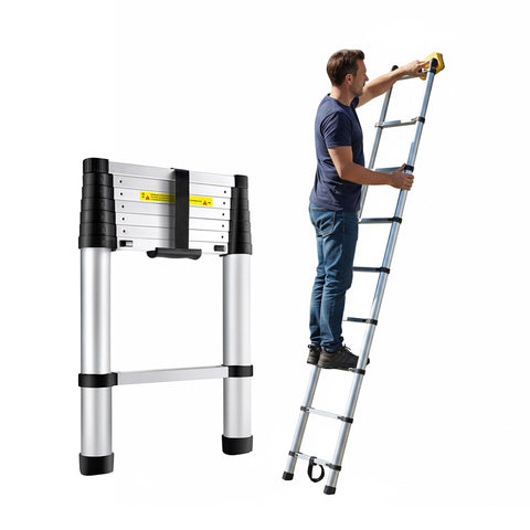 Teleskopleiter 7 Stufen Profi-Stahl – Hausgebrauch und Arbeit