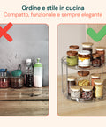 Set 2 Organizer Rotanti 360° Impermeabili 2 Livelli per Cosmetici e Bagno