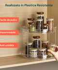 Set 2 Organizer Rotanti 360° Impermeabili 2 Livelli per Cosmetici e Bagno