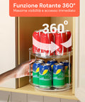 Set 2 Organizer Rotanti 360° Impermeabili 2 Livelli per Cosmetici e Bagno