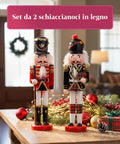 Set 2 Schiaccianoci in Legno – Stile Inglese e Scozzese Dipinti a Mano