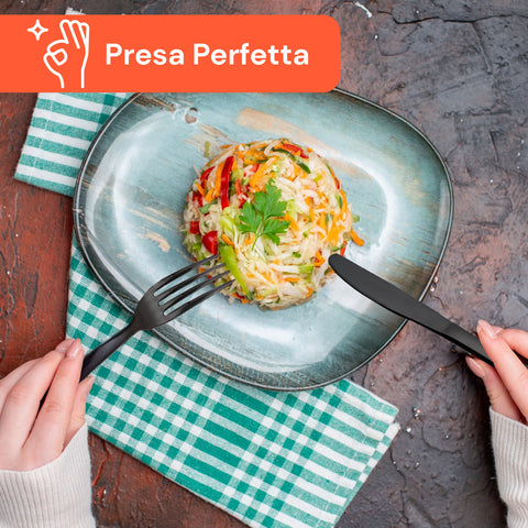 Posate Sibilla – Set da 24 in Acciaio Inox Satinato Nero Elegante