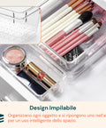 Set Organizer da Cassetti Multiuso 25 Pezzi – Trasparenti e Facili da Pulire