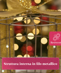 Set 3 Pacchetti Regalo Decorativi – Forme Rotonde o Quadrate con Nastro Colorato e Luci LED