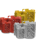 Set 3 Pacchetti Regalo Decorativi – Forme Rotonde o Quadrate con Nastro Colorato e Luci LED