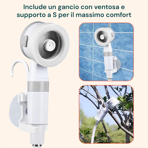 Doccia Portatile 5200 mAh per Campeggio – 120 Min Di Autonomia e Ricarica USB