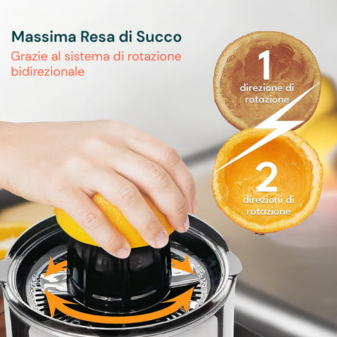 Spremiagrumi BPA free sicuro per bambini, realizzato con materiali idonei al contatto alimentare per succhi sani e naturali
