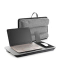 Vassoio da letto Avilia XL scrivania portatile per notebook con borsa grigia inclusa, tappetino mouse e supporto smartphone