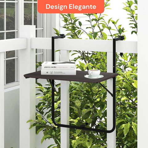 Tavolino da balcone richiudibile salvaspazio 60x40cm con capacità di carico fino a 20kg, ideale per due persone