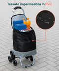 Carrello con tessuto impermeabile in PVC per protezione ottimale da pioggia, umidità e sporco, gocce d'acqua scivolano via