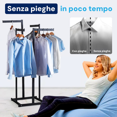 Asciugatura senza pieghe in poco tempo, camicie perfette e pronte da indossare mentre la donna si rilassa
