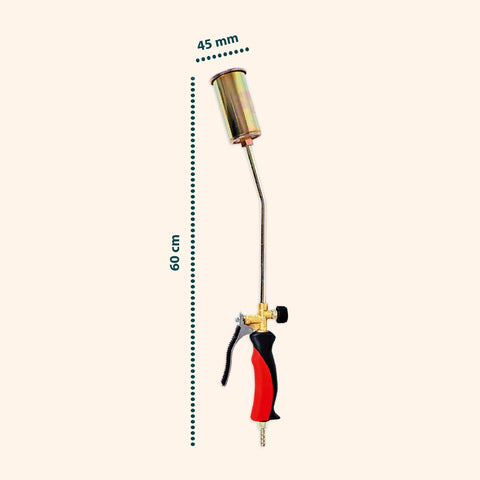 Cannello a Gas 60cm con Bruciatore ø45mm e Leva Rapida per Uso Professionale