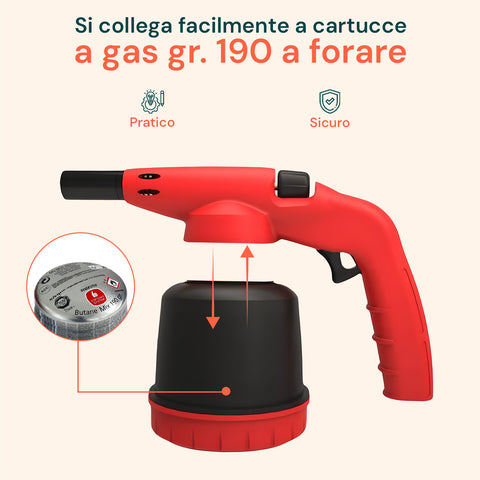 Saldatore a Gas Hellfire con Triplo Brevetto e Accensione Piezo