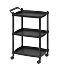 Avilia Carrello Salvaspazio Multiuso Nero con 3 Ripiani e Ruote Pratico ed Elegante per Cucina e Bagno Ean 8056819050165