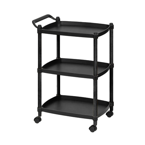 Avilia Carrello Salvaspazio Multiuso Nero con 3 Ripiani e Ruote Pratico ed Elegante per Cucina e Bagno Ean 8056819050165