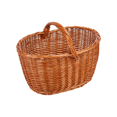 Kaminholzkorb oder Picknickkorb 35x50 cm aus Weide mit Griffen und großem Fassungsvermögen