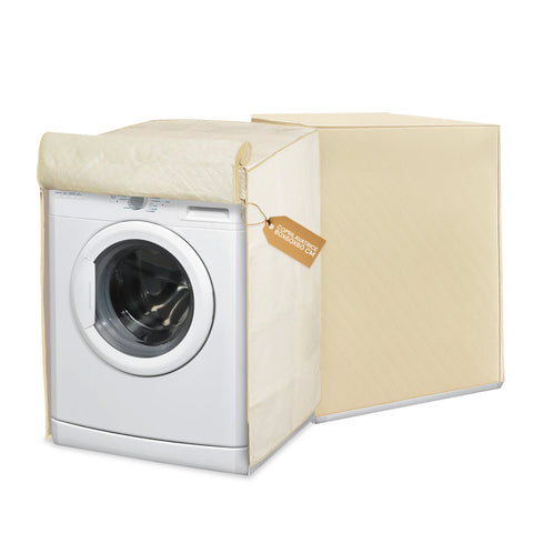Coprilavatrice beige con doppia cerniera antimacchia 80x60x60cm per protezione completa da umidità, polvere e graffi