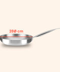 Padella Svasata Alta in Alluminio con Manico in Acciaio Inox 28cm
