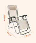 Dimensioni precise 175x65x108cm per postura ergonomica e rilassante, spazio ottimale per comfort totale all'aperto