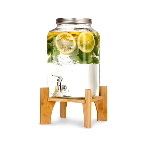 Dispenser Bevande in Vetro 8L con Rubinetto in Alluminio