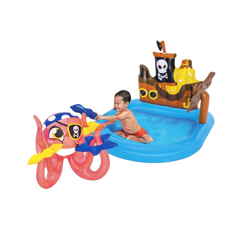 Aufblasbarer Piratenschiff-Pool mit Spielen und Zubehör für Kinder